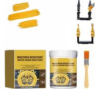 Figskey Weather Resistant Water-Based Gold Paint,Metallic Gold Paint,High-Gloss GoldPaints for Arts,Paintings,Crafts,and Home Decoration,Quick Drying (1 Pcs)