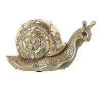 FIGURA RESINA CARACOL DORADA 22X10X12CM