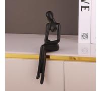 Figure Assise Pour Étagère Assis Penseur Statue Sculpture Étagère Décor Résine Abstraite Résine Figurines De Collection Moderne Étagère Décor Figurines Décorations De Table De Réflexion ( Color : Blac