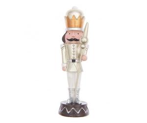 Figure Casse Noisette en Or avec Baguette - Élégante Décoration de Noël