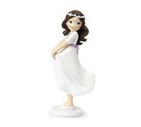 Figure gâteau communion fille tenant la jupe
