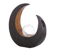 Figure lumineuse solaire croissant boule sculpture terrasse balcon système extérieur plastique, 1xLED LxlxH 29,4x9x30,5 cm