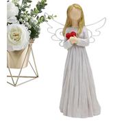 Figure - Statue d'ange debout, figure d'ange décorative en résine | synthétique, sculpture à la main, accessoire de maison classique | Statue de avec des ailes pour le bure