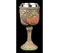 Figuren Shop Gmbh Fantaisie Wicca Calice - Tree Of Life Trinkkelch, Peint à la Main
