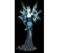 Figuren Shop GmbH Figurine de fée Azuria - Fée du dragon glacé - Décoration fantastique peinte à la main (27 cm) - Collection Tales of Aurelion - Idée cadeau pour les collectionneurs d'hiver et