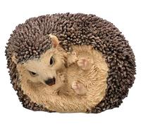 Figuren Shop GmbH Figurine de hérisson de jardin enroulée 13 cm - Figurine hérisson en polyrésine peinte à la main et résistante aux intempéries - Figurine animal pour jardin, parterre, jardinière et