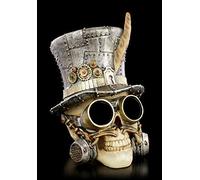 Figuren Shop GmbH Gothique Steampunk Tête de Mort - Count Archibald Fantaisie Dekoartikel, Peint à la Main