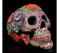 Figuren Shop GmbH Mexicain Gothique Tête de Mort - Sugar Blooms Fantasy-Artikel, Peint à la Main