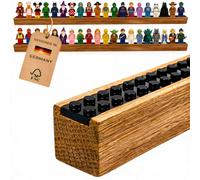 FigurenGalerie® Lot de 2 étagères murales pour figurines LEGO en chêne massif (60,8 cm), finement poncées et huilées - Présentoir élégant - Étagère Lego pour mini figurines (2)