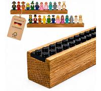 FigurenGalerie® Lot de 2 étagères pour figurines Lego en chêne massif (28,8 cm), finement poncées et huilées - Présentoir élégant - Étagère Lego pour mini figurines (2)