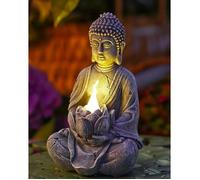 Figures Bouddha avec lampes solaires pour décoration salon bureau accessoires : Bouddha Bouddha avec Bougie Chauffe-p LAMPE A POSER