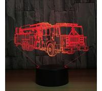 Figurine 3D LED RGB en forme de camion de pompiers, luminaire décoratif d'intérieur, lumière changeante entre 7 couleurs, idéal pour un bureau ou comme jouet de noël, 2217