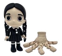 Figurine articulée Fille Gothique avec Tresses et Main marchante articulée - Set de 2 Figurines à Collectionner Style Fantaisie - Figurine Collection XL 20 cm - Decoration d'halloween
