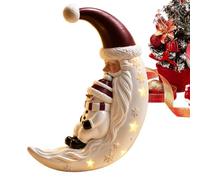 Figurine bonhomme de neige en résine Père Noël bonhomme de neige appuyé sur | Figurines de Noël lumineuses en forme d'étoile pour femme, bureau, crèche, porche, vacances, fête, cuisine, centre de table