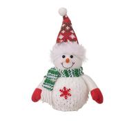 Figurine Bonhomme de Neige Lumineuse Noël, Décoration de Table en Tissu à Piles | Bonhomme de neige en tissu fait main avec LED blanc chaud, 2 modèles, idéal pour la décoration festive intérieure