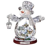 Figurine Bonhomme de Neige - ULISEM - Cristal - Village Lumineux - Train en Mouvement