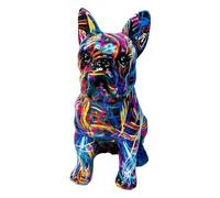 Figurine Bouledogue décoration d'intérieur | Sculpture de Chien colorée | Figurine d'art Animal Moderne, Figurines Graffiti, Sculpture de décoration d'intérieur, Artisanat créatif et Moderne en