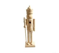 Figurine casse-noisette en bois non peinte 38,1 cm à peindre pour les | Matériau en bois naturel parfait pour les travaux manuels de Noël - Grande taille de 38 cm - Convient pour les peintures