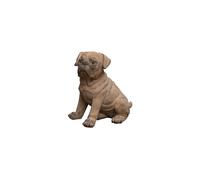 Figurine chien en résine marron, Carlin - Chehoma, Carlin - 38x25x37 cm