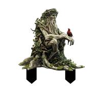 Figurine clé racine d'arbre sauvage - Statue de jardin fée nain avec compartiment secret - intérieur/extérieur NTf085 (B, A)