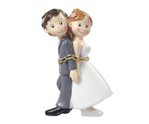 Figurine Couple de mariés enchaînés Décoration de gâteau 8 cm