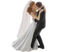 figurine couple maries résine french kiss 13.1cm - générique 13206 Blanc G