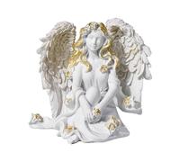 Figurine D'ange Blanc, À Genoux | Élégant, Statuette D'ange avec Ailes, pr Salon
