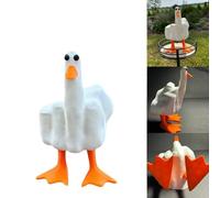 Figurine de Canard en Résine avec Doigt d'Honneur - Décoration d'Intérieur Insolite et Créative - Petit Nain pour la Maison, Le Bureau