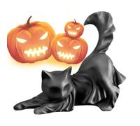 Figurine de chat noir effrayant pour bureau Sculpture d'animal