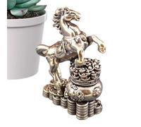 Figurine de cheval rétro, objet traditionnel en laiton, mini figurine d'animal, de bureau, art sculptural, petite statue, présentoir d'étagère, vitrine, déc