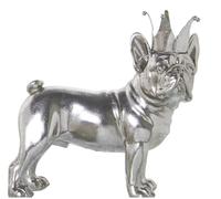 Figurine de chien avec une couronne en résine, multicolore, dimensions : 24 x 11 x 23 cm