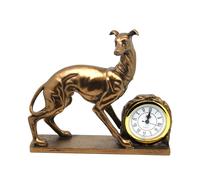 Figurine de chien Carte Horloge Bronze Sculpture décorative Reine Isabel
