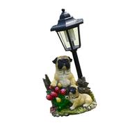 Figurine de chien solaire en résine lumineuse pour patio