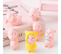 Figurine De Cochon Rose En Résine Pour Bricolage, Statue De Cochon Rose De Dessin Animé, Collection De Jouets, Jardin Féerique, Mini Figurines Miniatures