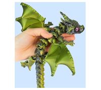 Figurine de collection Dragon vert avec ailes imprimée en 3D pour la maison, le bureau, la décoration de bureau 30 cm