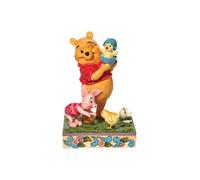 Figurine de Collection Winnie l'Ourson et Porcinet en résine aspect bois - Hauteur 14 cm x largeur 9 cm x Profondeur 8 cm