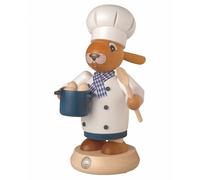 Figurine de fumeur, Lapin de Pâques, homme, cusinier, hauteur 19 cm, Erzgebir...