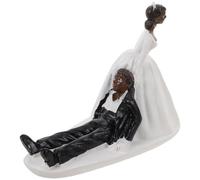 Figurine de Gâteau Mariés en Résine, Couple Élégant pour Mariage | Décoration Romantique, Style Charmant et Unique, Usage pour Bridal Shower, Symbole de Fête Nuptiale