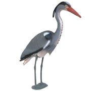 Figurine de jardin héron héron cendré figurine d'étang héron factice, décoration de jardin résistant aux intempéries, gris noir blanc, HxLxP 70,5x52x16 cm