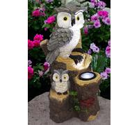 Figurine de jardin solaire en forme de chouette - Décoration de jardin - 36 cm - Lampe solaire lumineuse pour l'extérieur