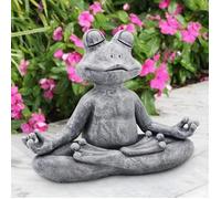Figurine de jardin - Zen - Grenouille de méditation - Gris - Décoration extérieure - Style classique