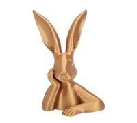 Figurine de lapin de P â ques Sculpture de lapin en plastique dor r é tro o | Ajoute un charme rétro aux étagères de cheminée ou aux entrées, cette statue de lapin de Pâques est un ac doré léger imprimé