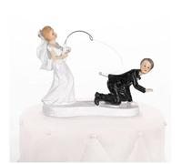 Figurine de mariage - HOBI - Couple mariés - Résine - 13 cm - Thème pêche
