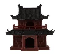 Figurine de Mini Kiosque Japonais Classique en Plastique Marron pour Bonsaï | Finition Peinte à Main, Détails Artisanaux, Format Compact, Décoration Féerique pour Jardin de Mousse ou Aquarium