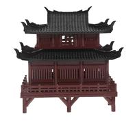 Figurine de Mini Pagode Chinoise Marron en Plastique pour Aquarium Zen | Décor Réaliste pour Jardin Zen ou Table, Adapté aux Aquariums, Gravier de Bassin et Espaces Réduits