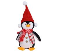 Figurine de nain de pingouin avec chapeau festif, jolie décoration de bureau pour la maison saisonnière (A, 36 cm)
