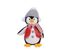 Figurine de nain de pingouin avec chapeau festif, jolie décoration de bureau pour la maison saisonnière (B, 26,5 cm)