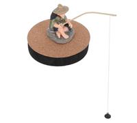 Figurine de Pêcheur Ancienne Chinoise Assise Flottante Zen PVC Métal | Base Équilibrée Lestée, Détails Peints à Main, pour Aquariums et Jardins Aquatiques