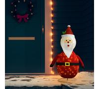 Figurine de Père Noël à LED Tissu 90 cm Ornement Décoration Silhouette vidaXL
