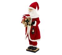 Figurine de père noël LED ECD Germany 120 cm mouvement avec son lanterne ours en peluche et capteur